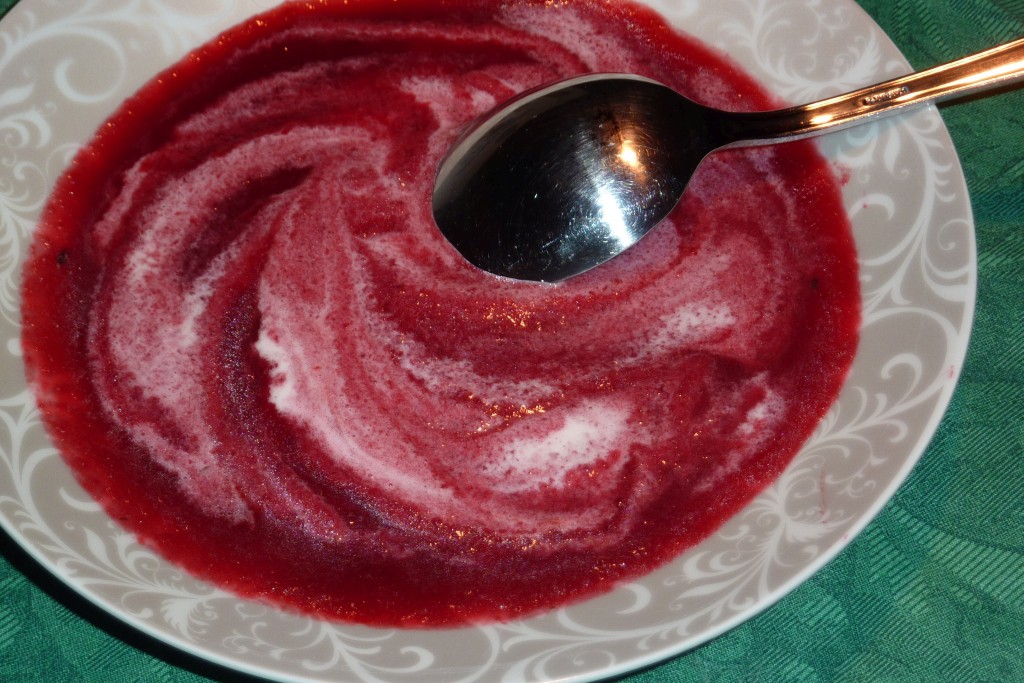 Soupe de betteraves réalisée par Annemarie d'après la recette de Laëtitia
