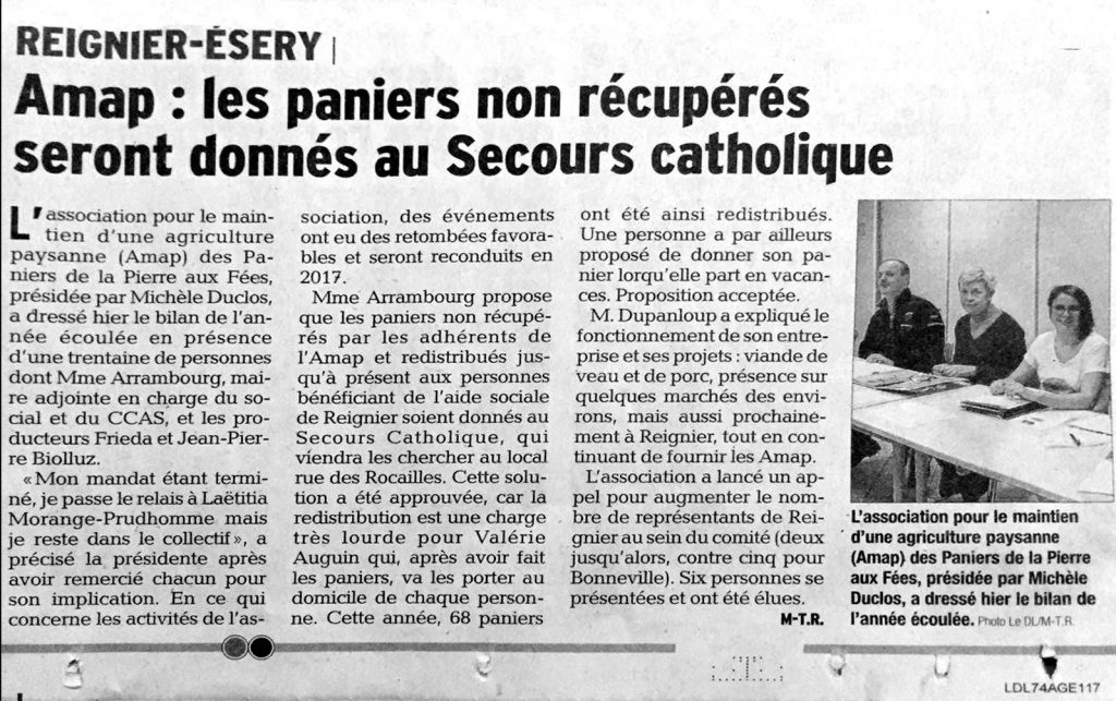 Article paru dans le Dauphiné Libéré 
